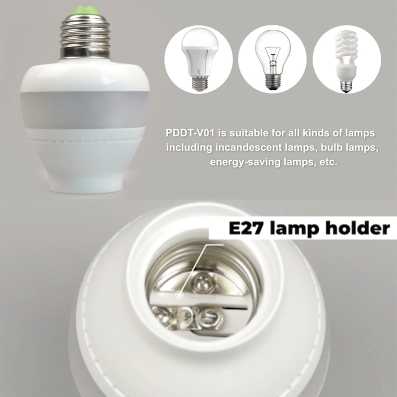 PDLux PDDT V01 5.8GHz மைக்ரோவேவ் சென்சார் E27 லேம்ப் ஹோல்டர்